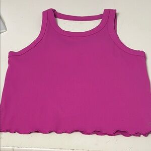 Freely XL Pink Cropped Ribbed Sleeveless Active Work Out Tank Top